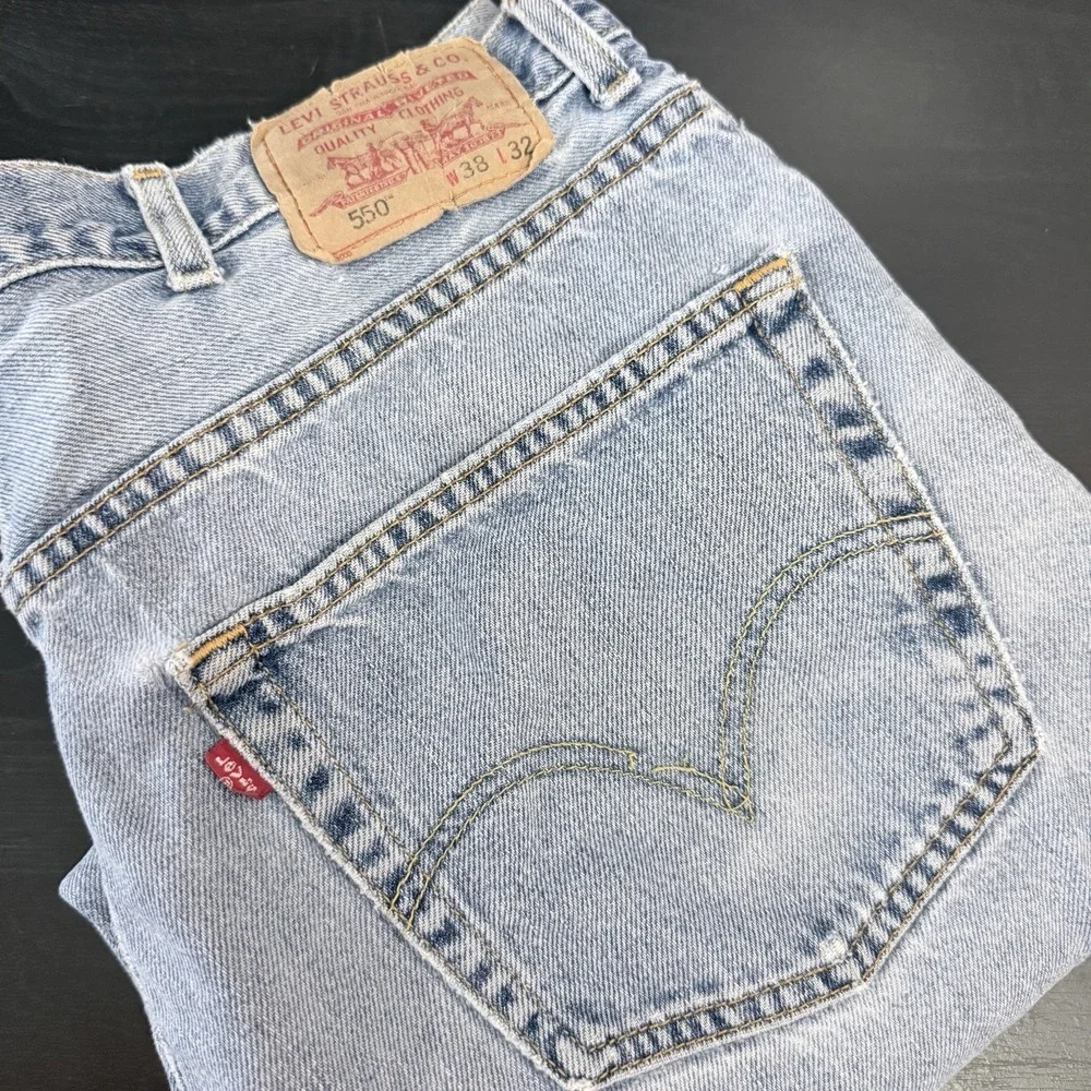 Vintage Mens Levis 550 Jeans 100% Cotton 38x32 Fits 36x29 Faded Trashed **